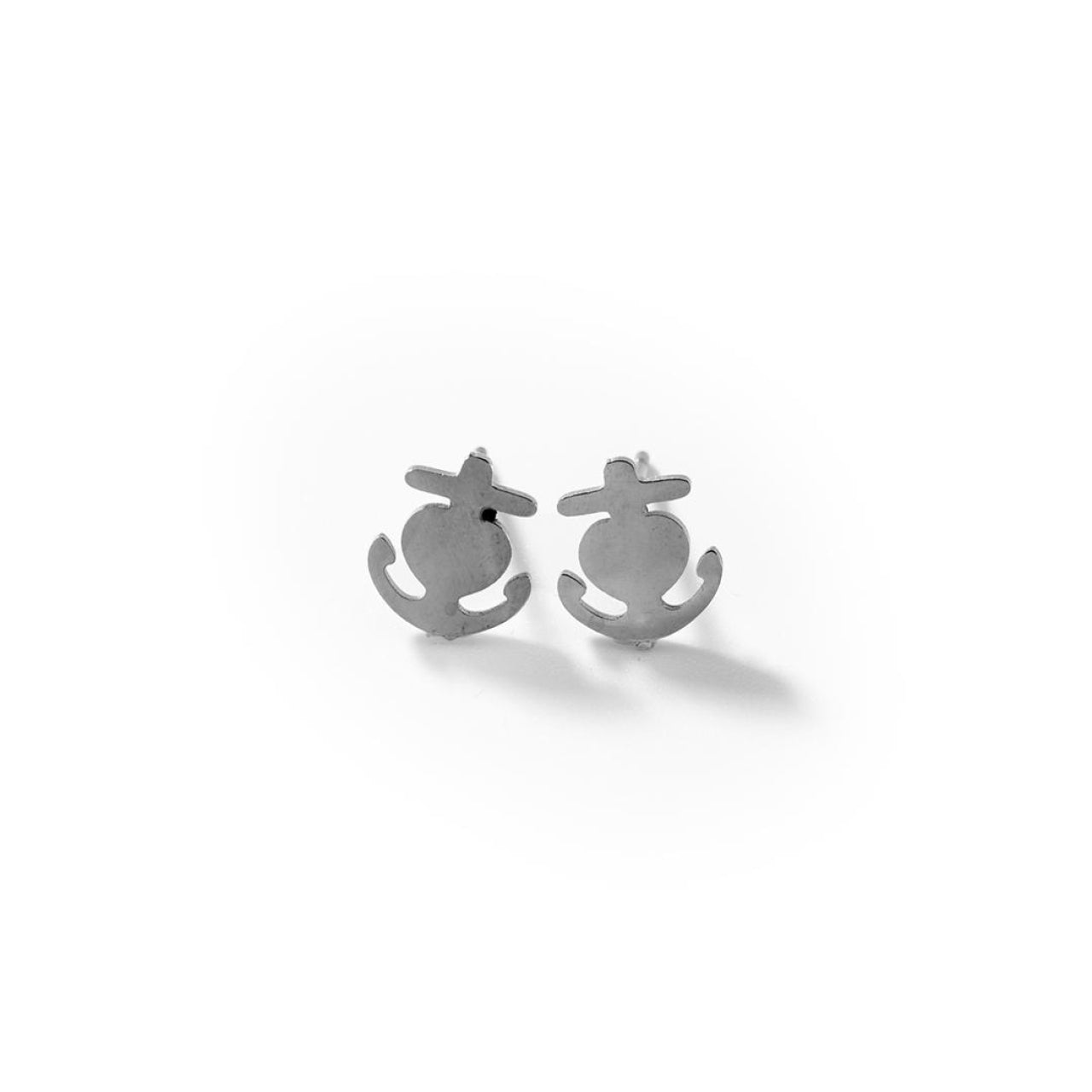 316 steel Love anchor stud earrings