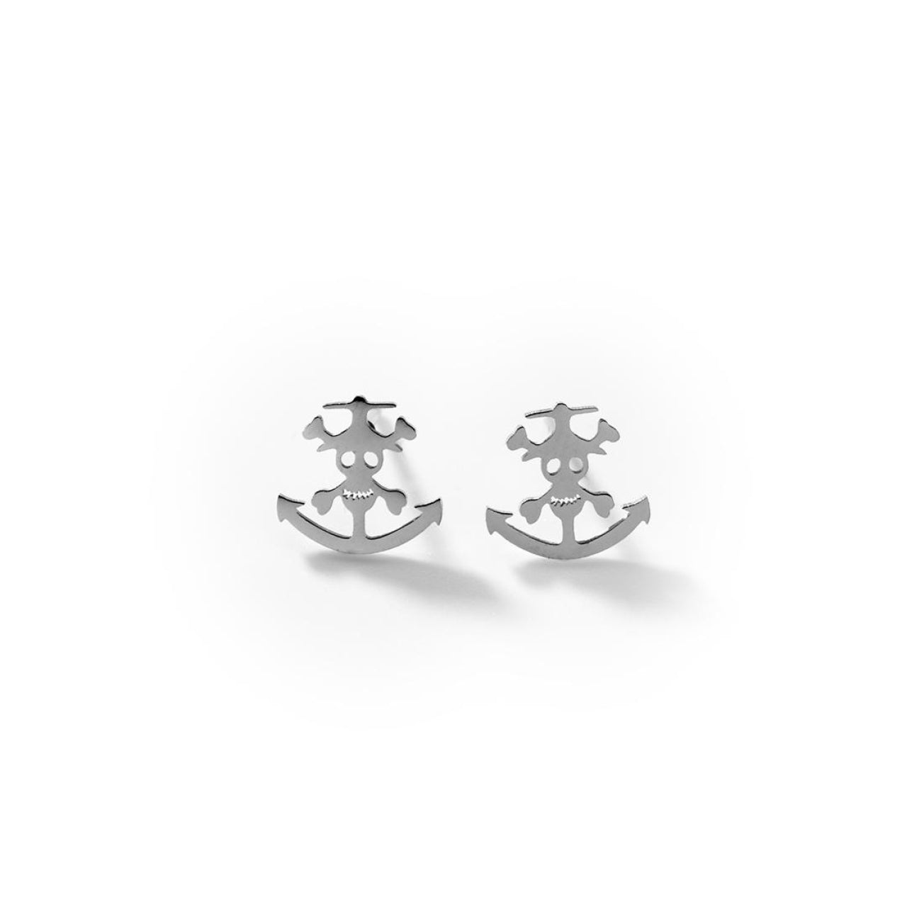 316 steel Anchor and Skull stud earrings