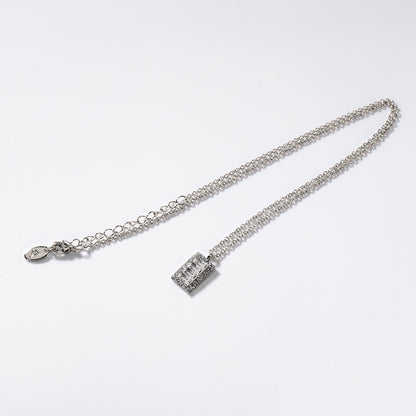 'Precious Rectangles' rhodium-plated metal necklace